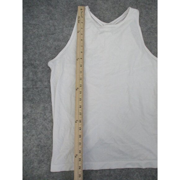 Fabletics White Tank Top Ruched Back Sleeveless Athletic Workout Womens Large - Picture 5 of 16